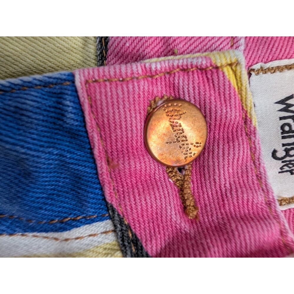 Wrangler High Rise Flare Wanderer Jeans Multicolor Striped Denim SIZE 26/30 - Picture 6 of 12